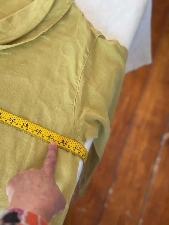 Women’s Click Colour Me Cotton 100% Linen Cowl Neck 3/4 sleeve Tunic Blouse - Picture 9 of 11